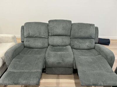 Anton Grey 78" Manual Reclining Fabric Sofa | Track Arms | Wall Hugger