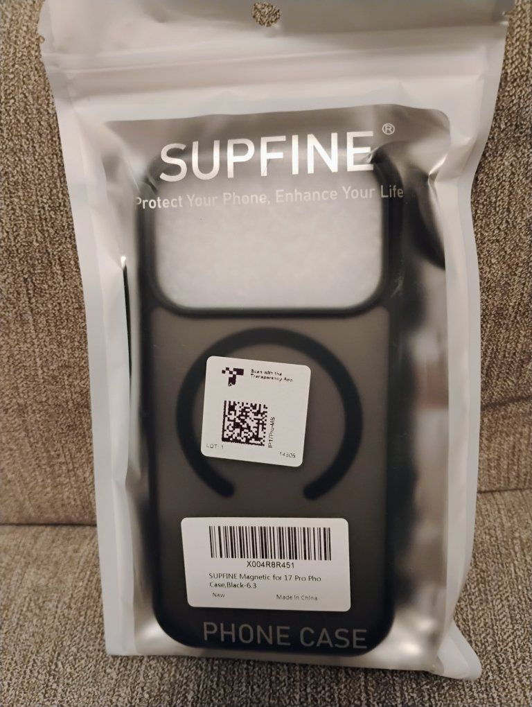 SUPFINE Magnetic Phone Case for iPhone 17 Pro, Black, 6.3", Drop & Scratch Protection, Precision Fit