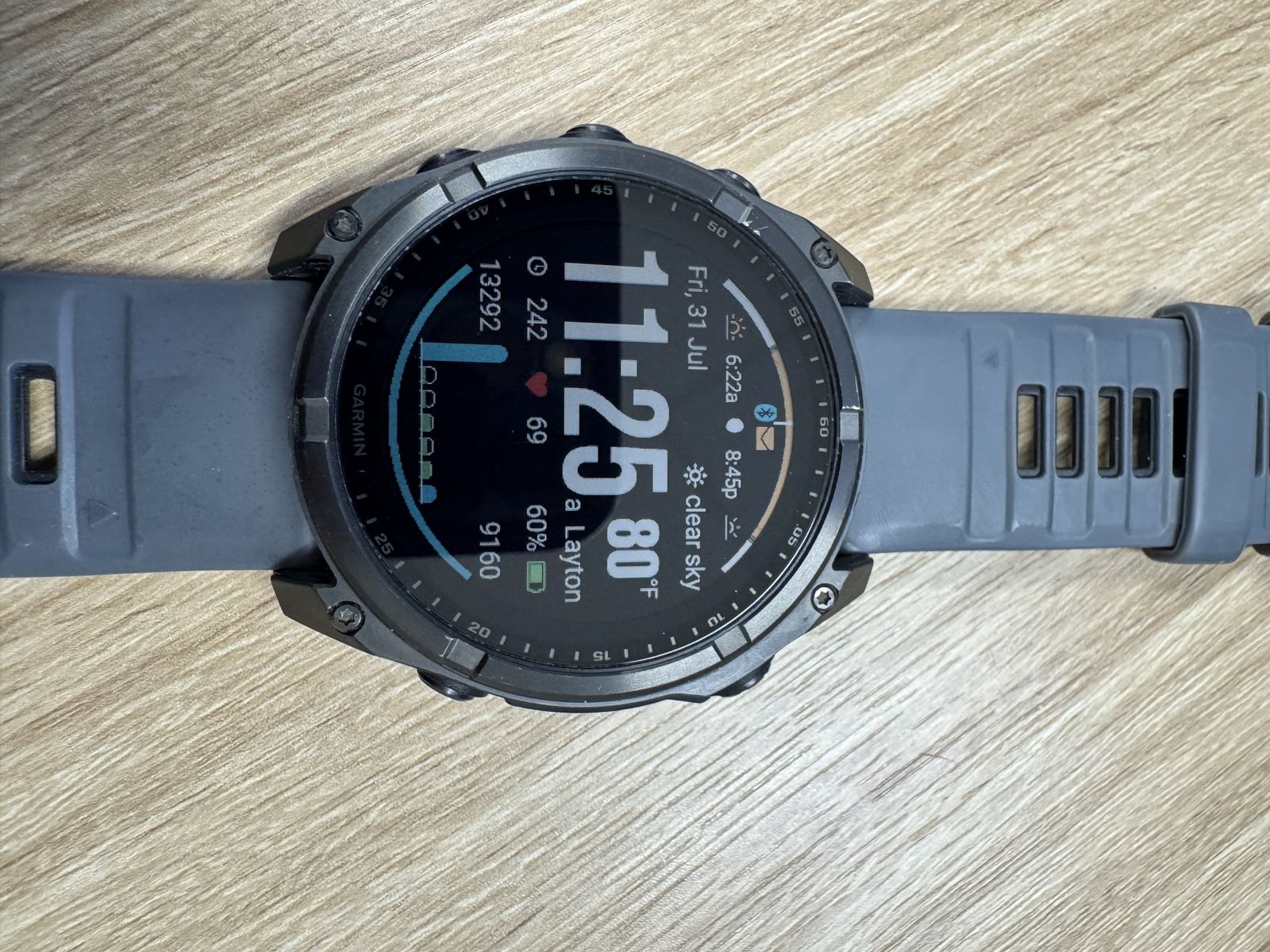 Garmin Fenix 8 Solar Sapphire 51mm Titanium Smartwatch - Gray Silicone Band