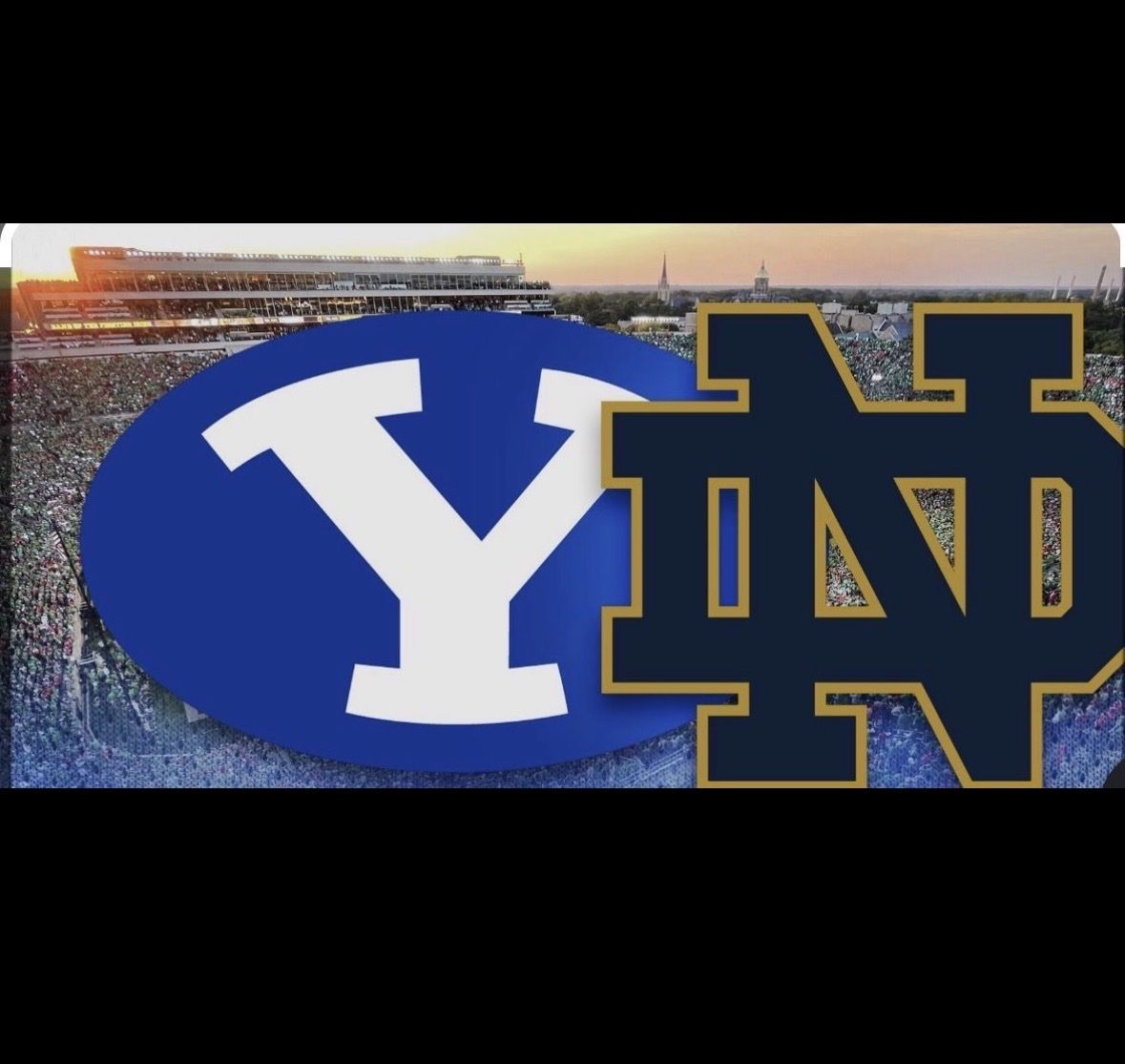 2 BYU Notre Dame aisle seats football 10/17/26 tickets 40 yard line. Back rest 