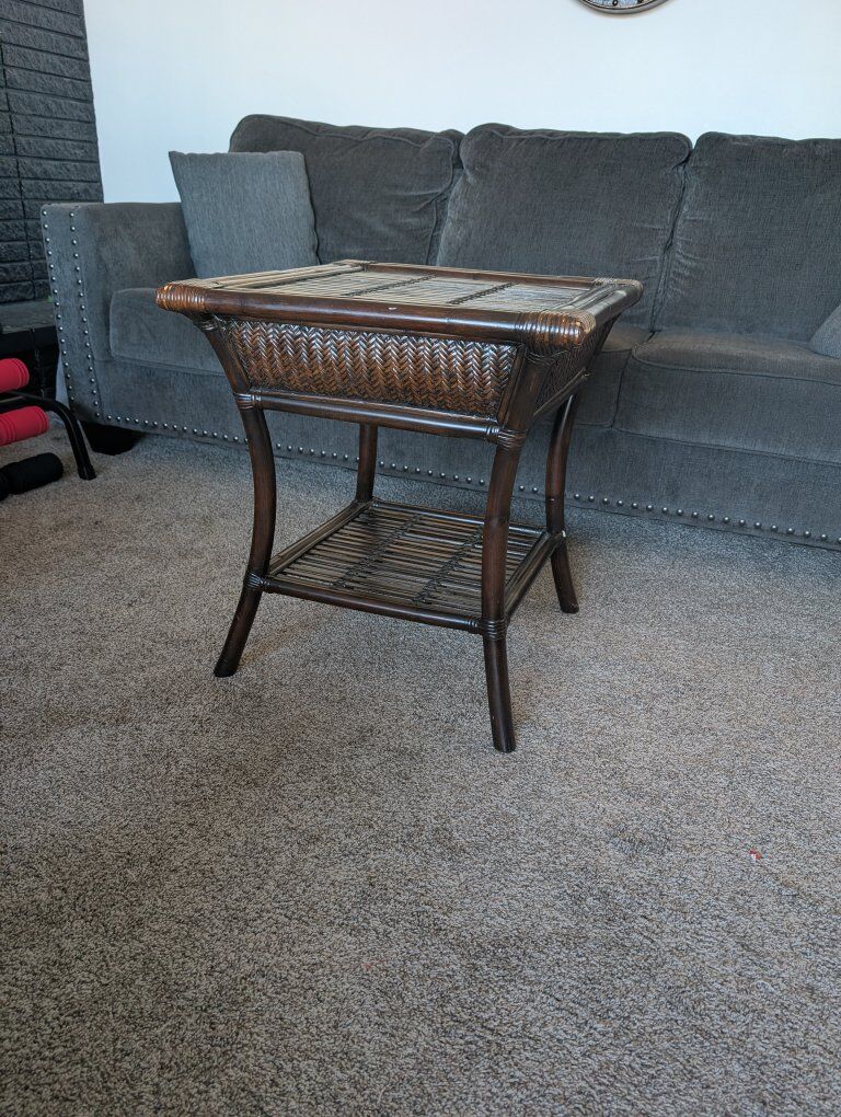 Woven Rattan Side Table / End Table