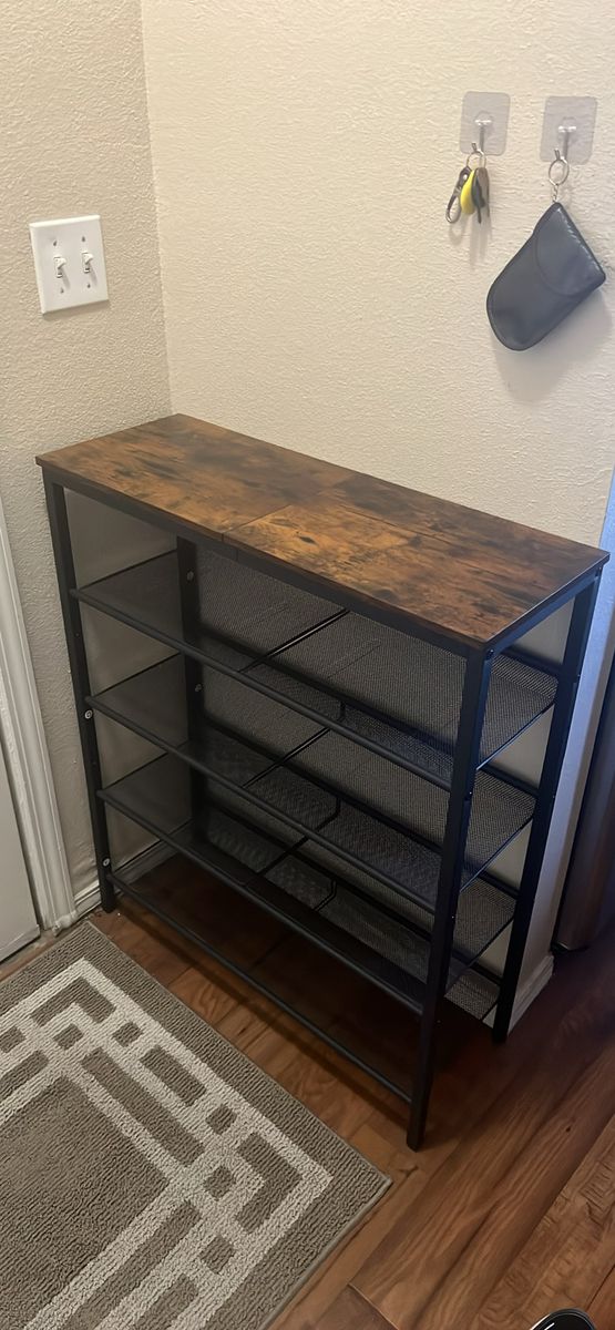 5-Tier Shoe Rack Organizer with Storage Shelves and Spacious Top