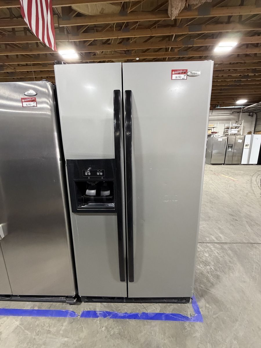 Whirlpool Side-by-Side Refrigerator with Warranty - Stainless Steel Finish