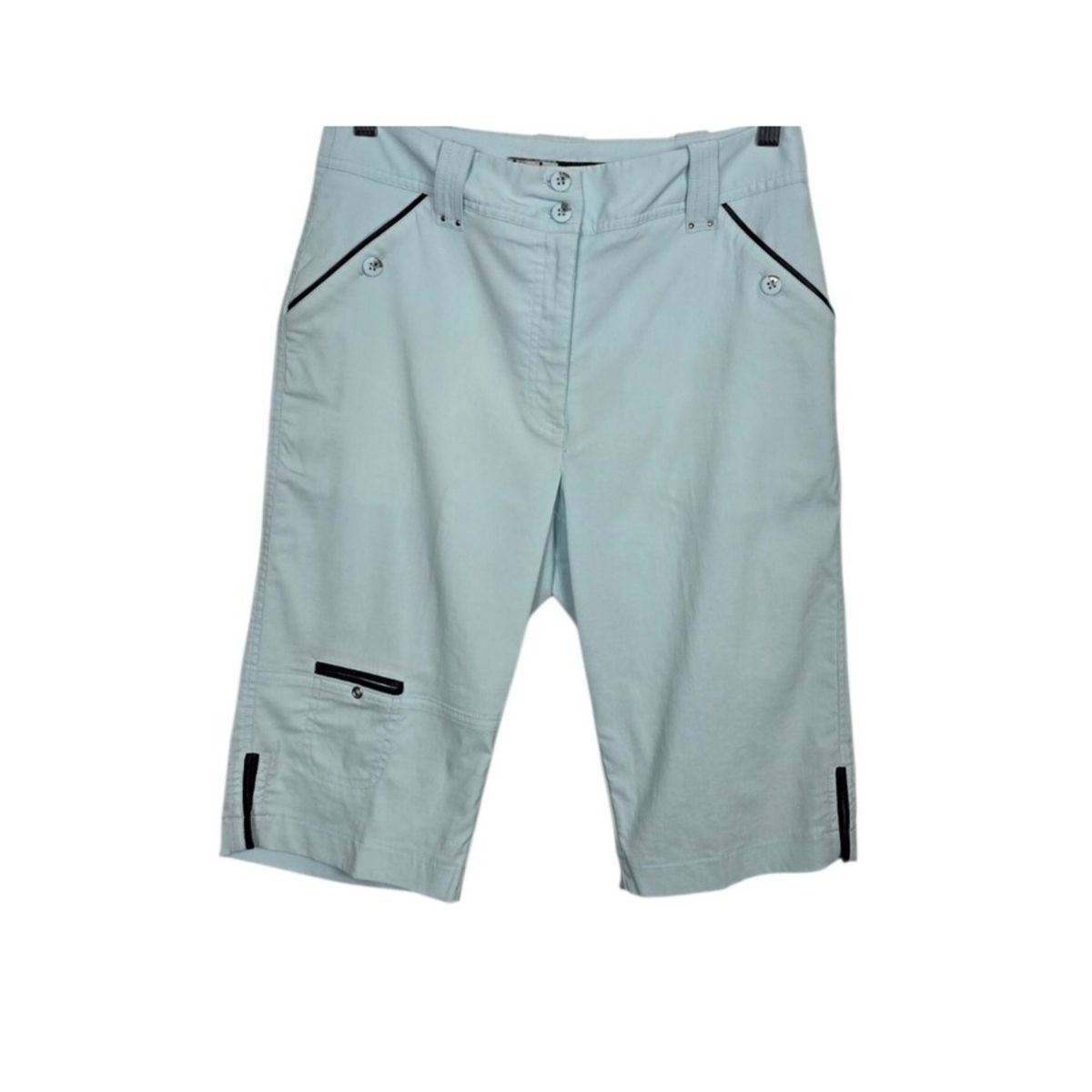 Jamie Sadock Stretch Golf Capri Shorts Women's 6 Mint Green & Black