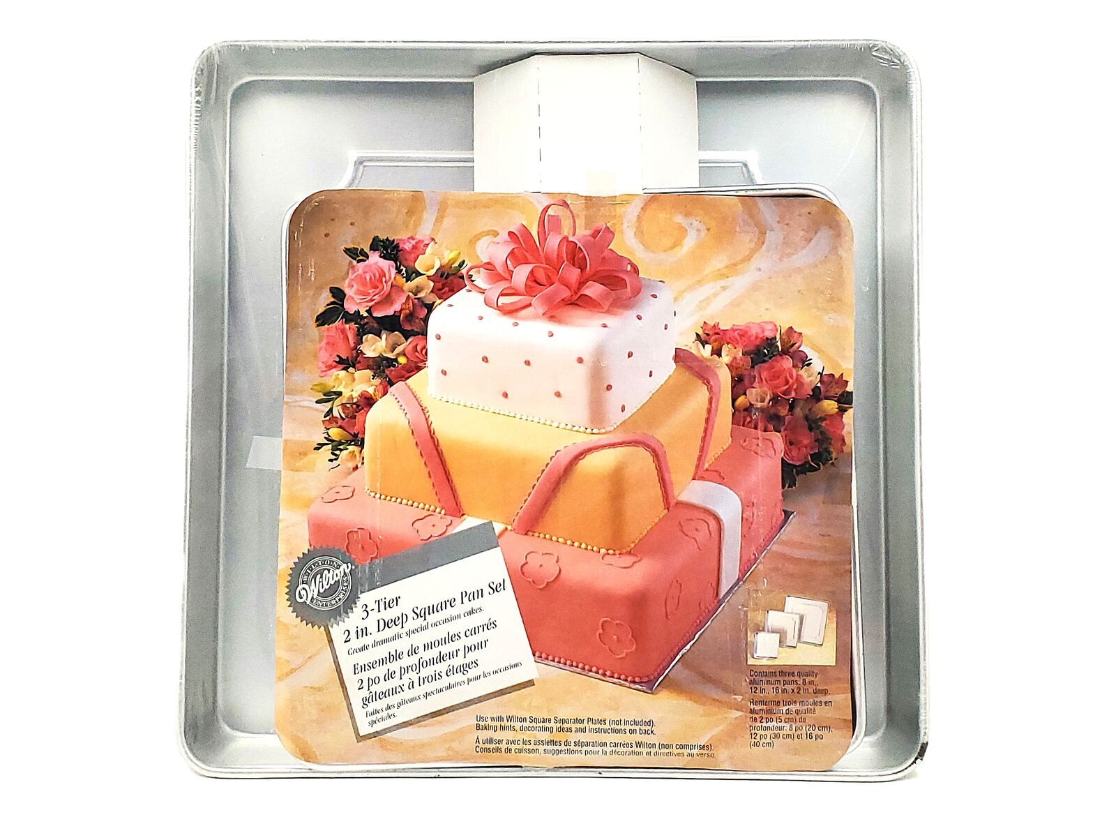 “Wilton Performance” 3-Tier Square Cake Pans – Set of 3 – NEW