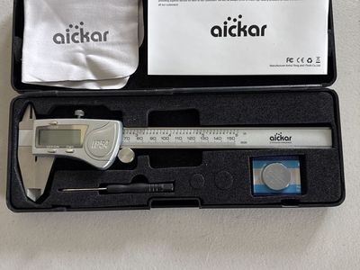Aickar IP54 Digital Caliper with Case - Stainless Hardened, 150mm/6 inch Measuring Tool