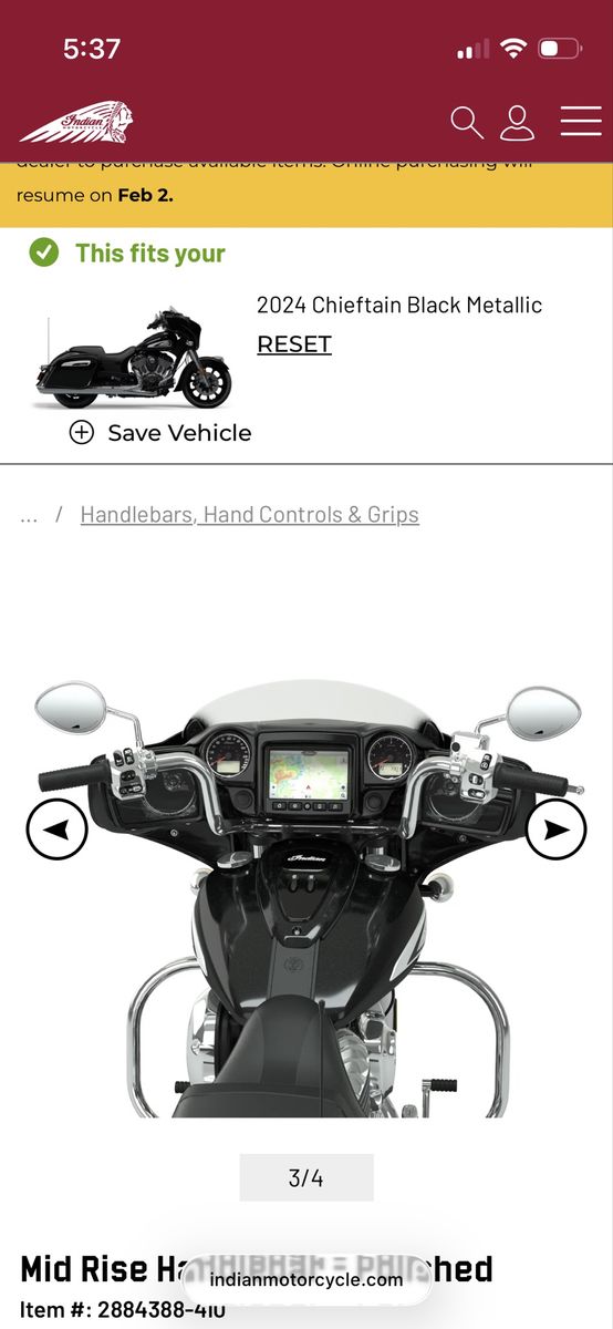 Indian chieftain mid rise handle bars