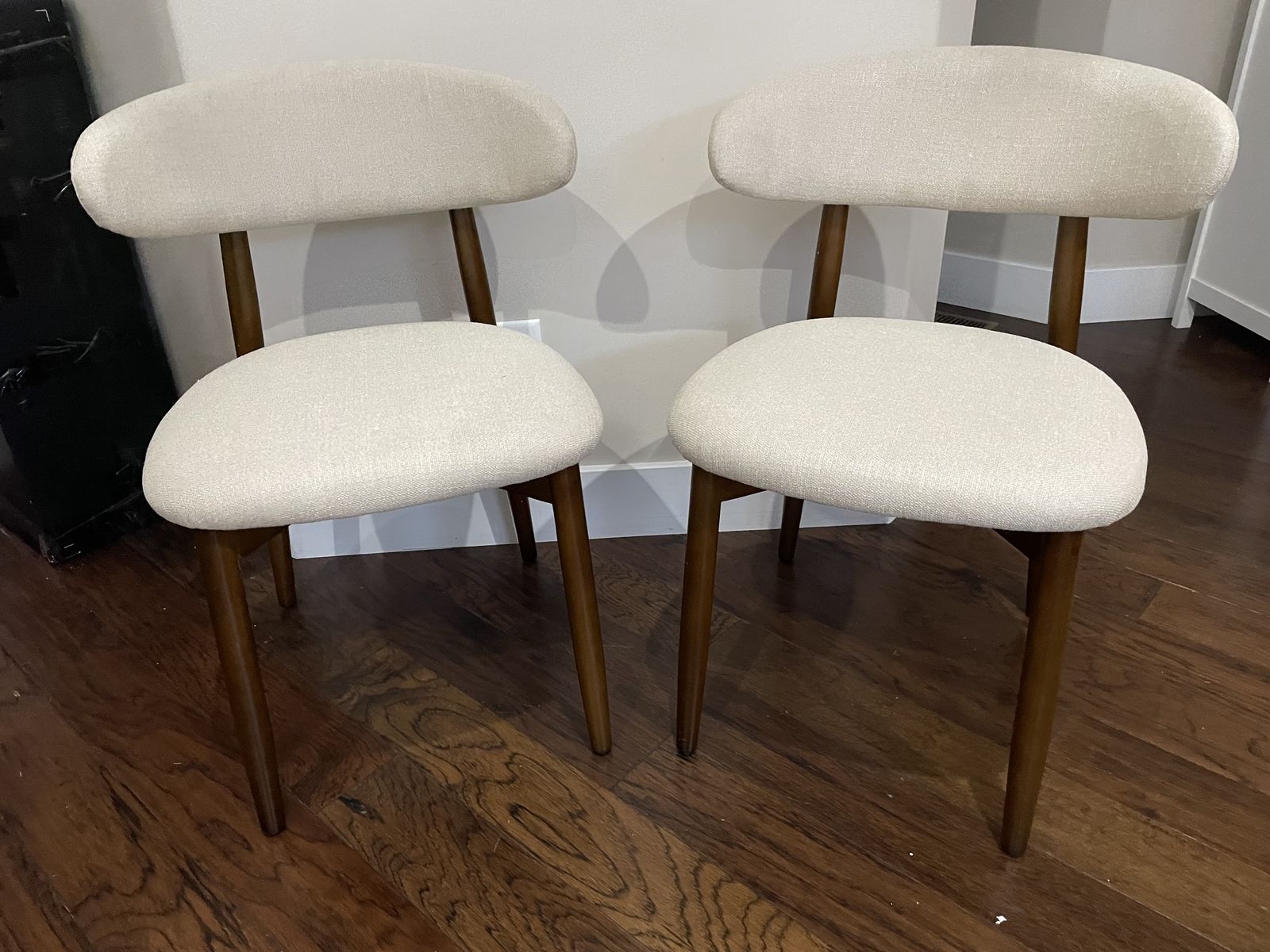 New, set of 2, Mid-Century Modern Wooden Dining Chair Set of 2, Indoor Upholstered Kitchen Chairs 
