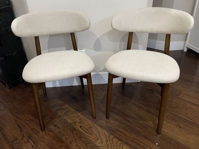 New, set of 2, Mid-Century Modern Wooden Dining Chair Set of 2, Indoor Upholstered Kitchen Chairs