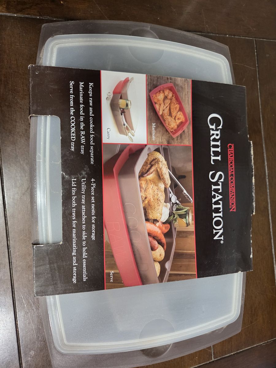 Charcoal Companion Grill Station, a 4-piece nesting food preparation and serving tray set NEW