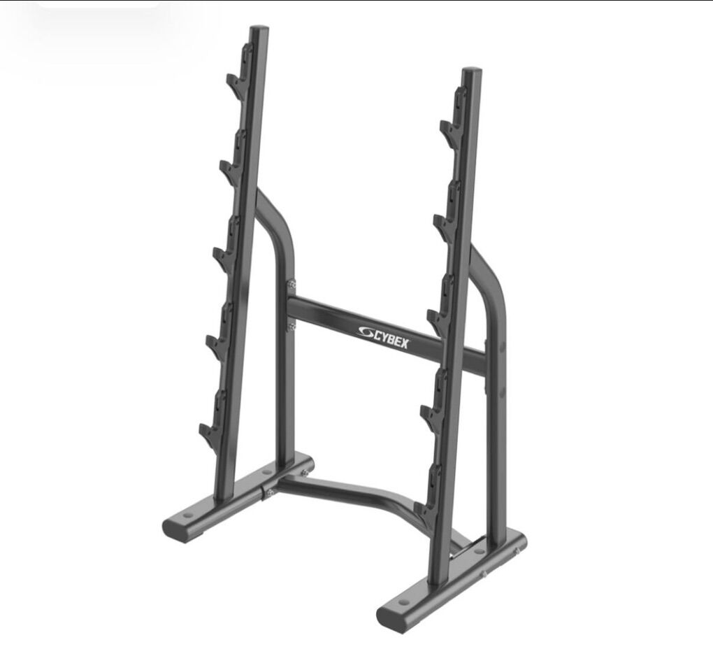 2 Cybex commercial barbell racks
