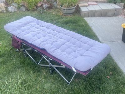 2 Portable Camping Cot with Removable Mattress Pad - Outdoor Folding Bed Guest Sleeping Cot
