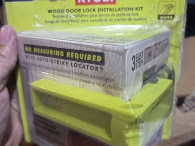 Ryobi A99DLKJ Wood Door Lock Installation Kit - No Measuring Required, Auto-Strike Locator
