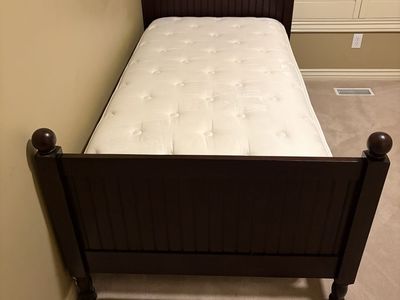 Pottery Barn twin bed with mattress