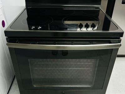 Ge Black Stainless Steel Convection Oven Electric Glass Top Range