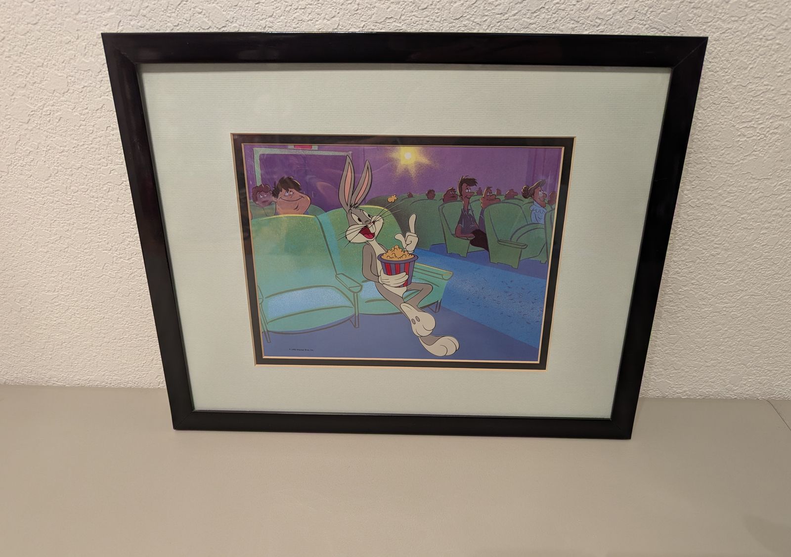 warner bros. "Bugs Bunny at the Movies" animation cel from 1990