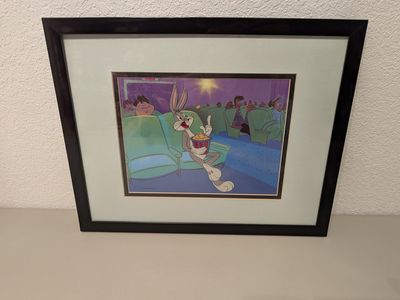 warner bros. "Bugs Bunny at the Movies" animation cel from 1990