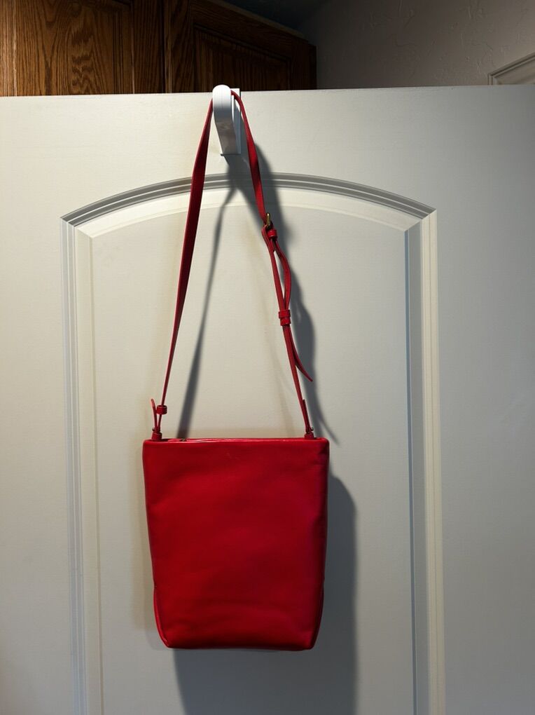 NWT J.Crew, Red Leather Handbag Purse