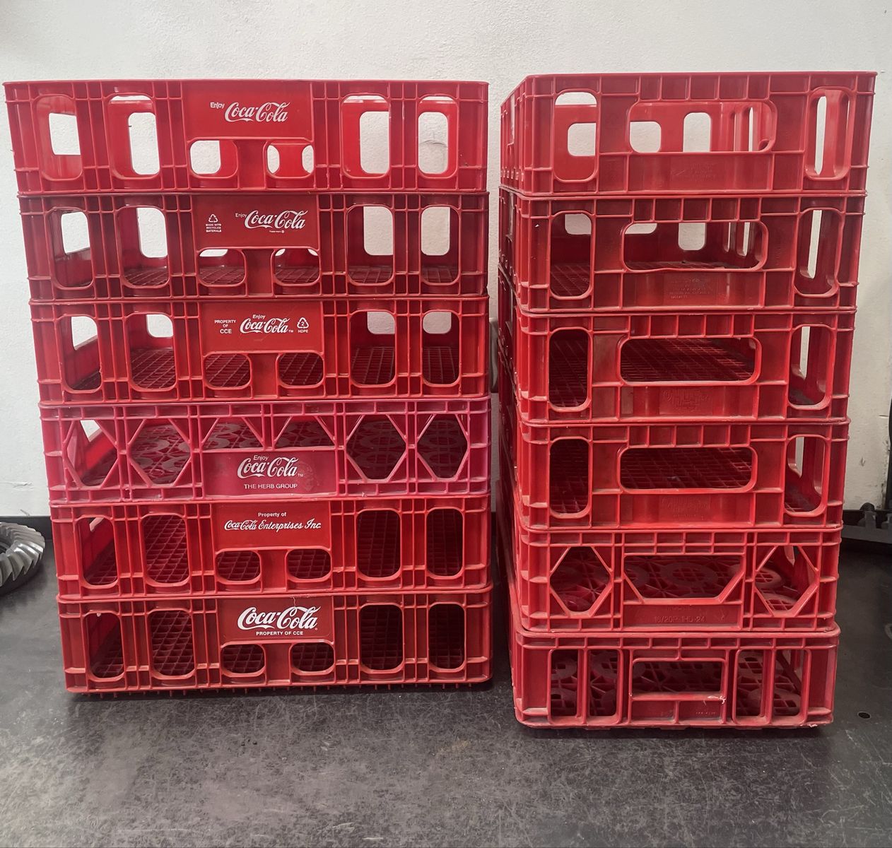 Vintage Coca-Cola, red plastic crates