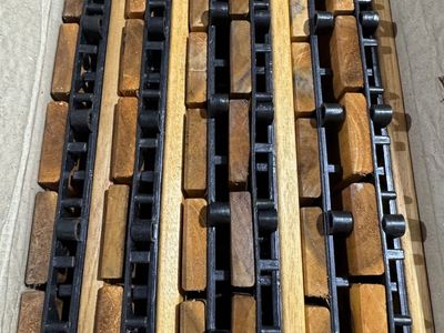 Acacia Wood Deck Tile 788, 12x12 in, 10 Pieces, Interlocking Patio Flooring
