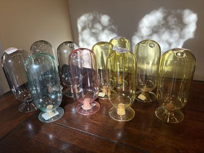 New Colored Glass Cloche Match Holders