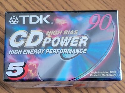 TDK CD Power 90 High Bias Blank Cassette Tapes 5-Pack New