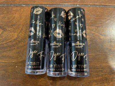 Lot Of 3 New Italia Deluxe To Dye For Lip Stains