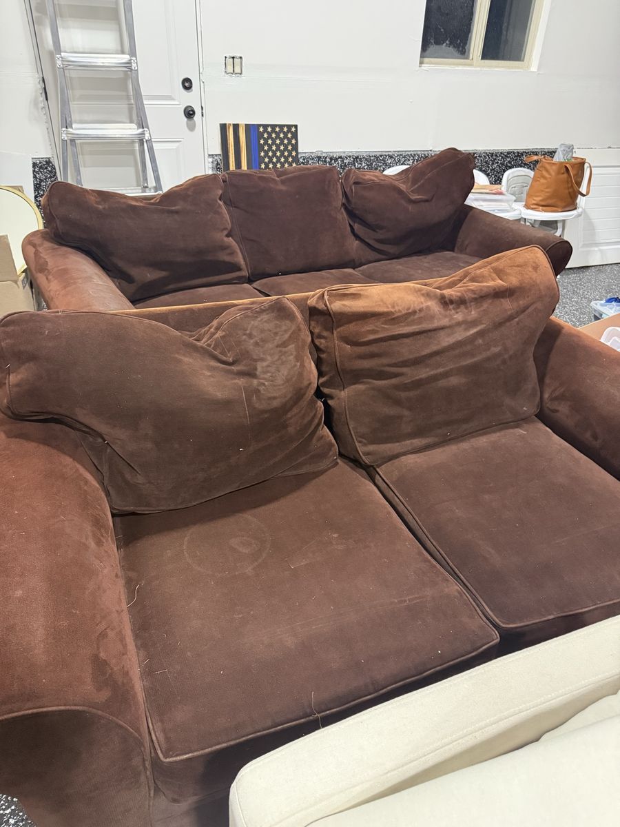 Large Brown Microfiber Sofas Couch for Living Room