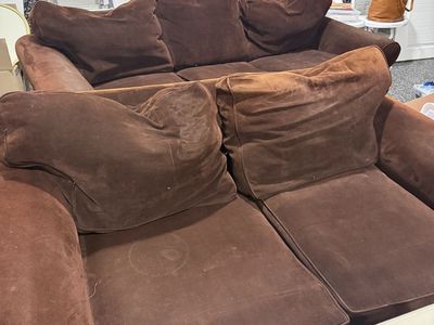 Large Brown Microfiber Sofas Couch for Living Room