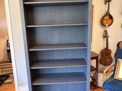 Gray Wood Tall Bookcase with 6 Shelves - Versatile Storage for Home or Office