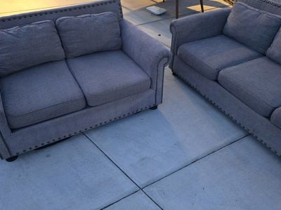 Gray 2-Piece Couch Set – Good Condition