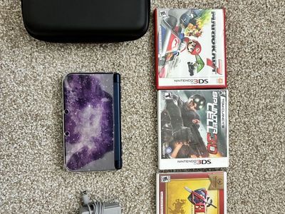 Nintendo New 3DS XL Galaxy Style Bundle with Charger, Case, and 3 Games
