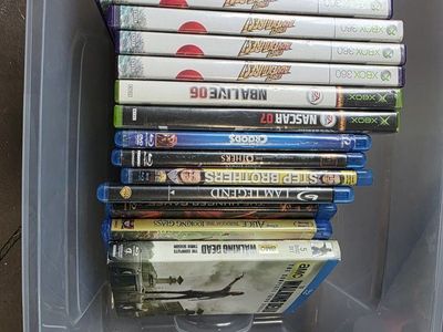 Assorted Xbox & Xbox 360 Games and Blu-ray Movies Lot