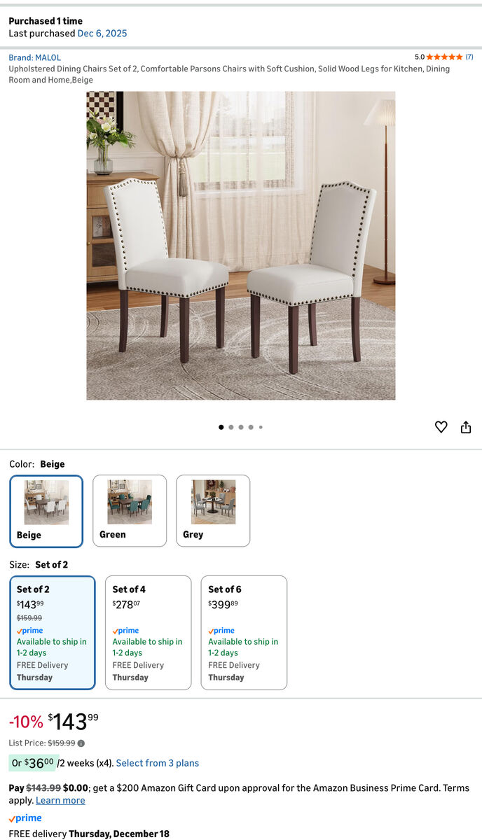 Set of x2 dining/desk/accent chairs- New in box