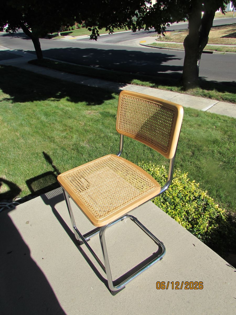 BENDT BAR STOOL WITH CANE SEAT & BACKREST