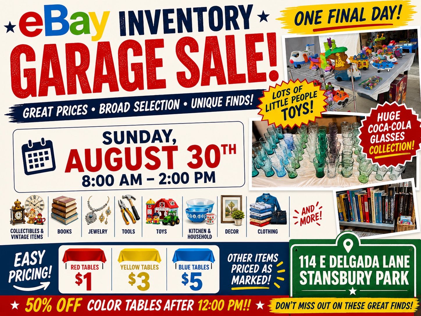 eBay Inventory Garage Sale - Sunday August 30th 8 ~ 2 — Stansbury Park (Tooele)