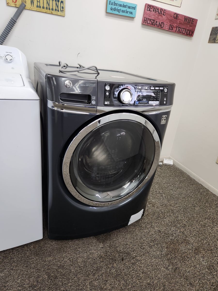 GE Front Load Washing Machine - Dark Gray/Black - UsedGood Condition