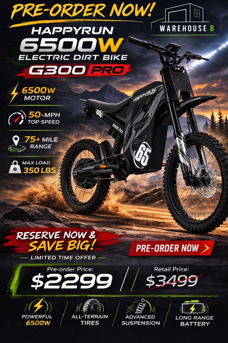 HAPPYRUN G300 Pro 72V Electric Dirt Bike