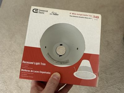 (4) Recessed Can Light trim 6” white airtight baffle trim