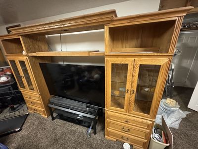 Oak entertainment center