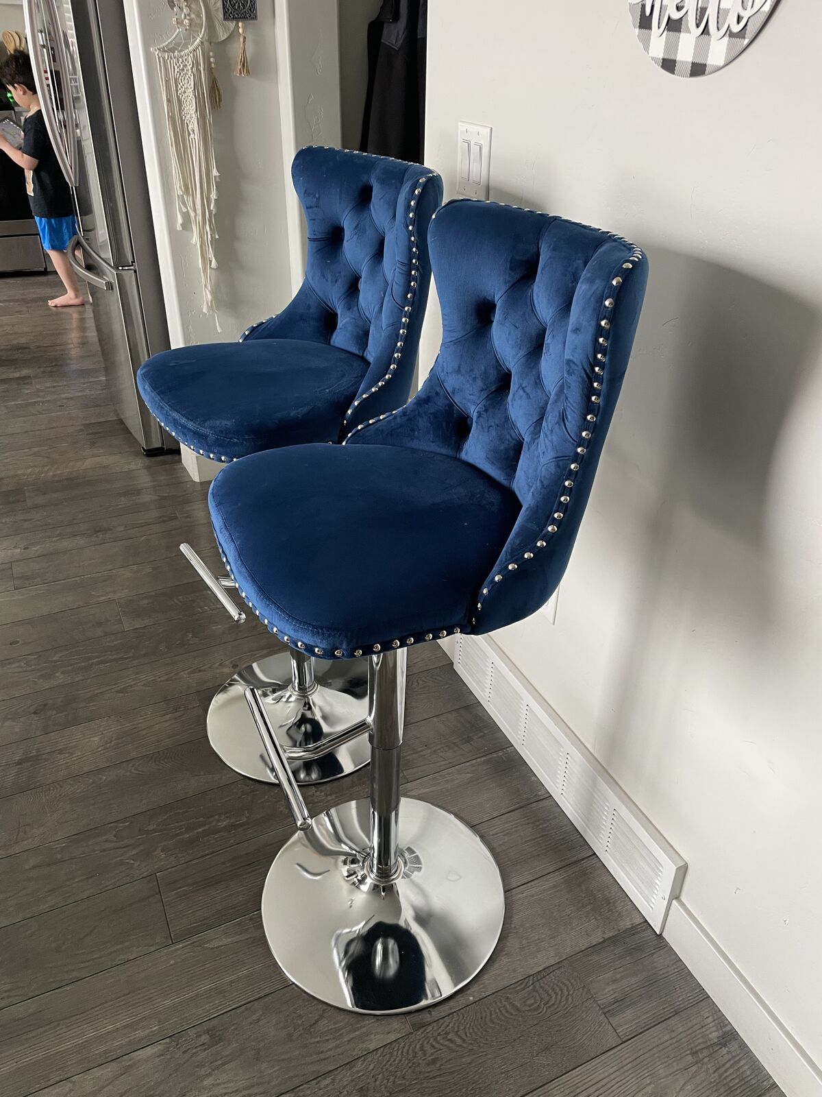 Velvet set Of Two Barstools