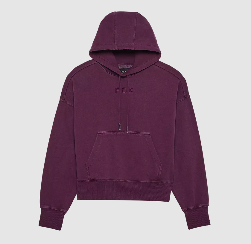 Fox Racing Womens Wordmark Small Oversized Pullover Hoodie, Sangria (32830-552-XS-L-BIN8)