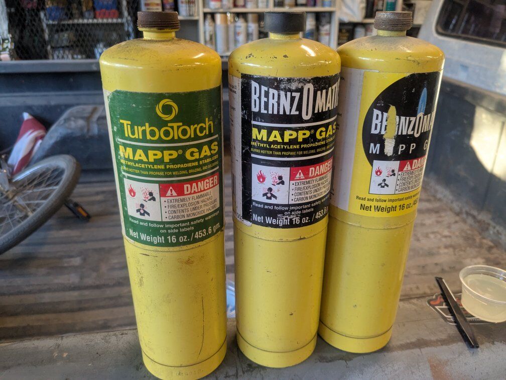 Real MAPP gas cylinders OLD STOCK propane map