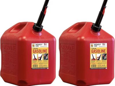 Midwest Can 5 Gallon Red Gasoline Fuel Can (2-Pack) - OSHA Compliant