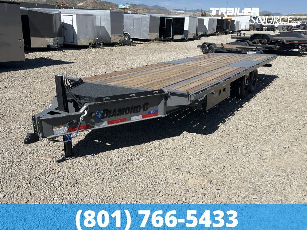 8.5x24 Diamond C DET 207 Deckover Tilt Trailer -  15.5K GVWR - Hydraulic Jack(s)