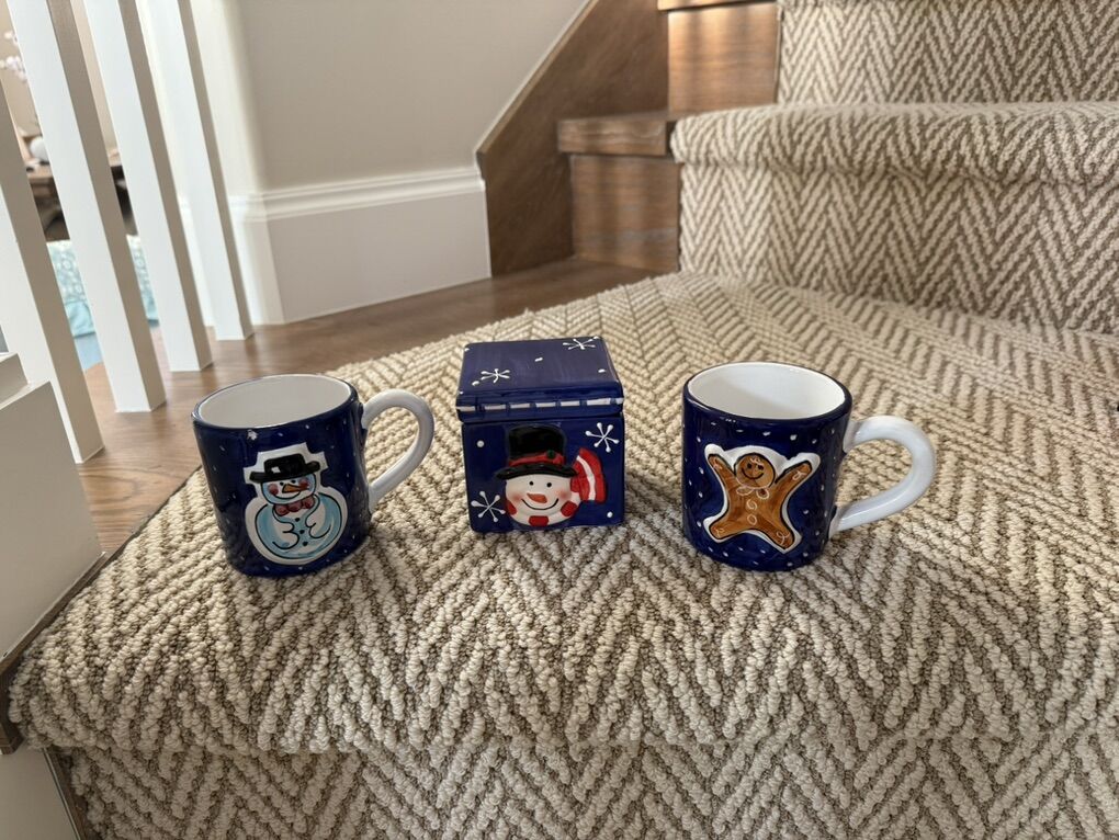 Ceramic Snowman and Gingerbread Mug & Box Set