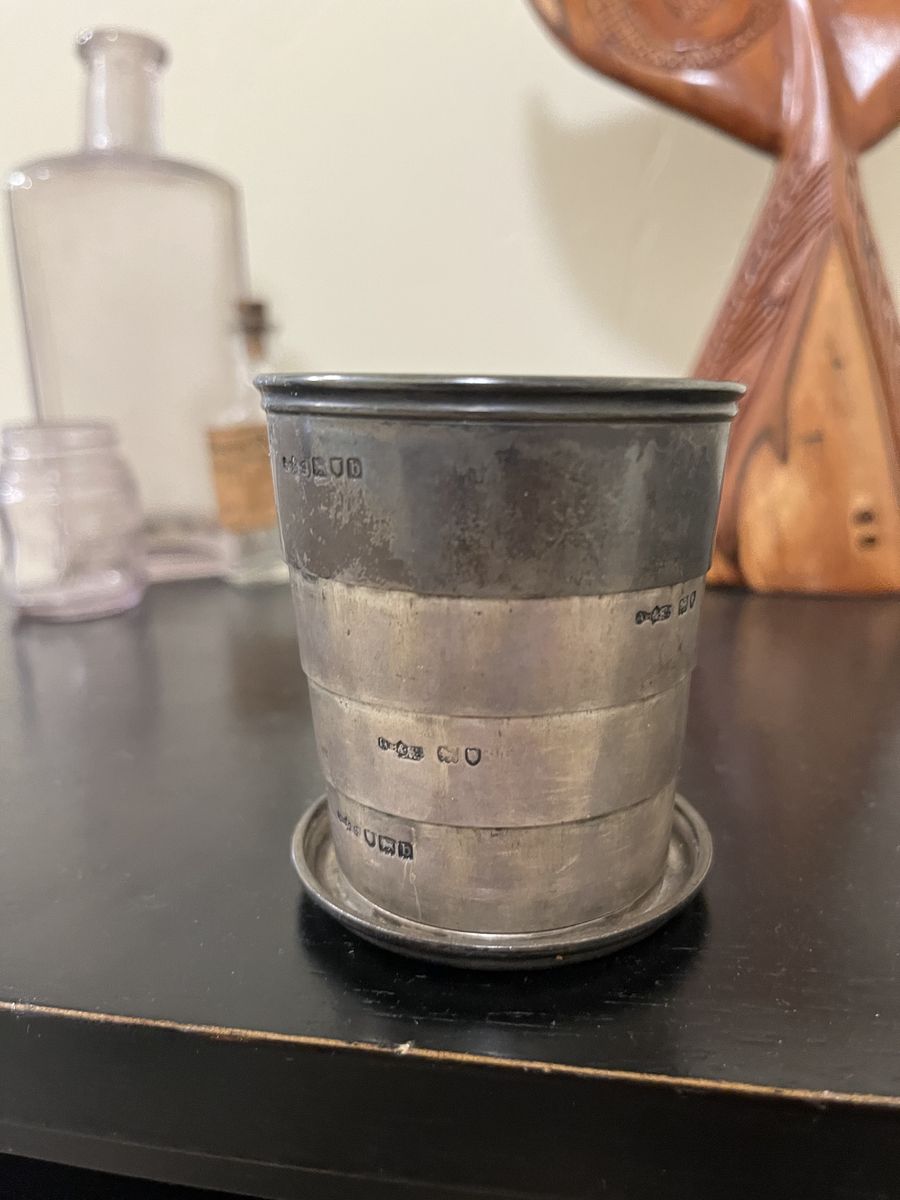 Victorian Sterling Silver Collapsible Cup Cir 1860