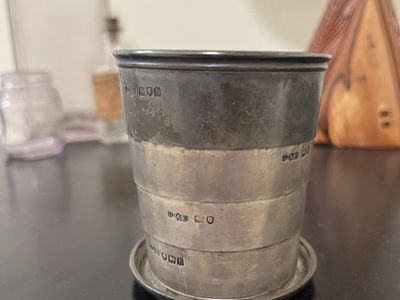 Victorian Sterling Silver Collapsible Cup Cir 1860