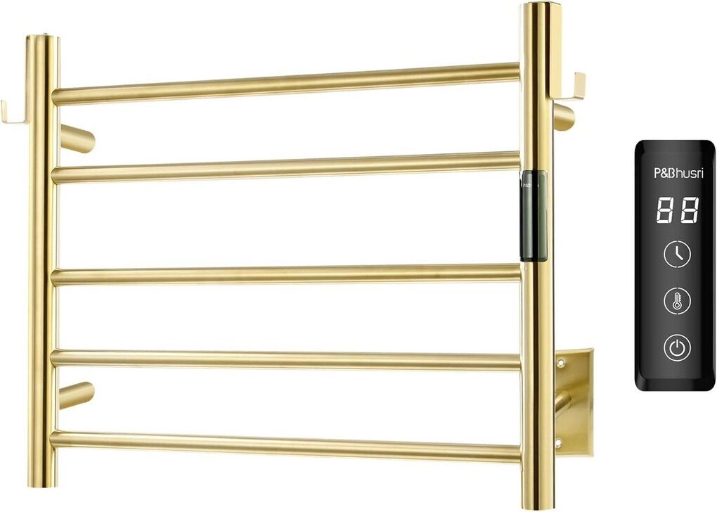 P&Bhusri Brushed Gold 5-Bar Towel Rack