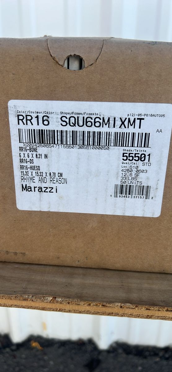 Marazzi Rhyme & Reason RR16 Bone Ceramic Wall Tile - 6" x 6" (12.6 SF Box)